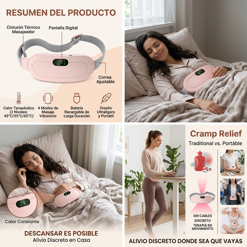 Cinturón Dolor Menstrual Termico Masajes